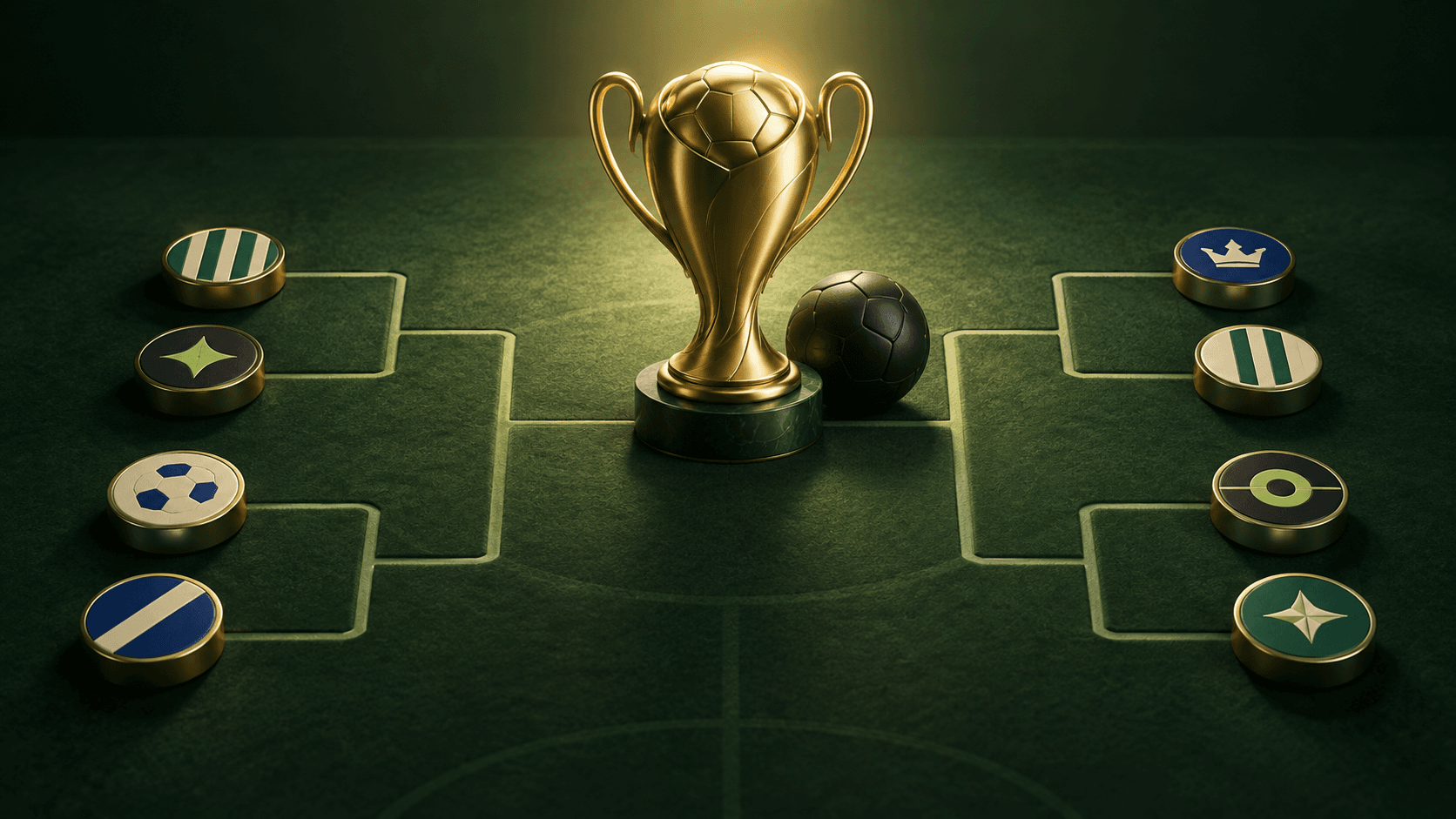كأس ذهبي في نهاية مسار بطولة خروج مغلوب كروية
